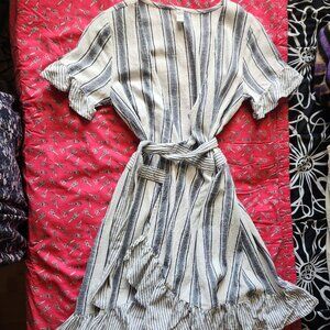Striped wrap dress